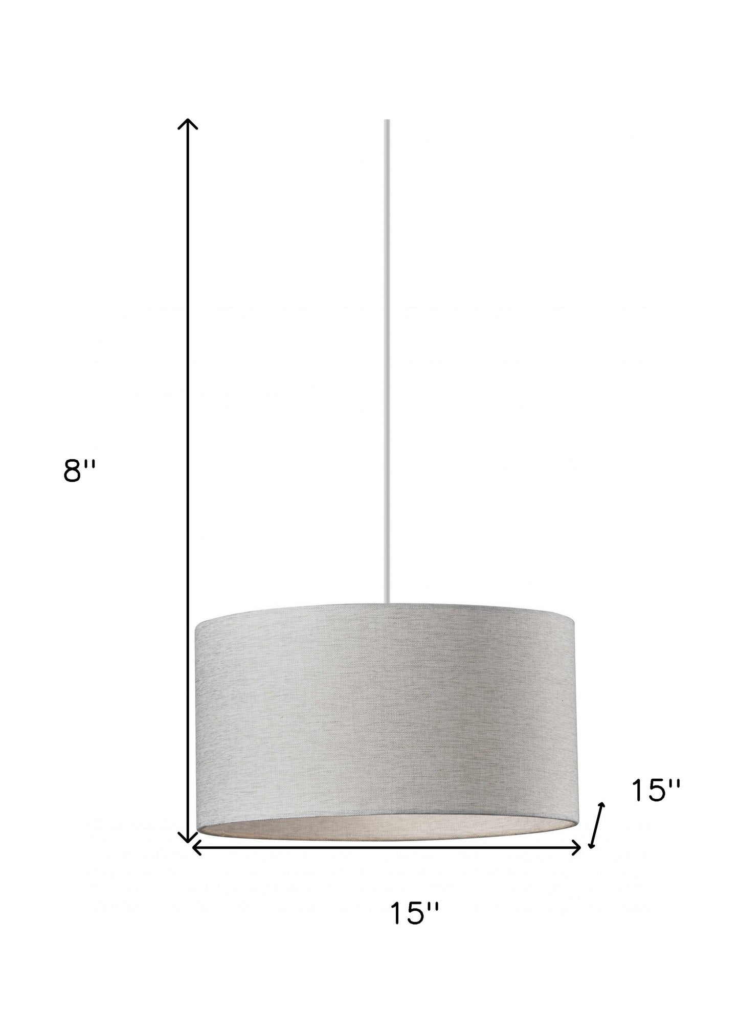 White Fabric Sleek Drum Pendant Lamp