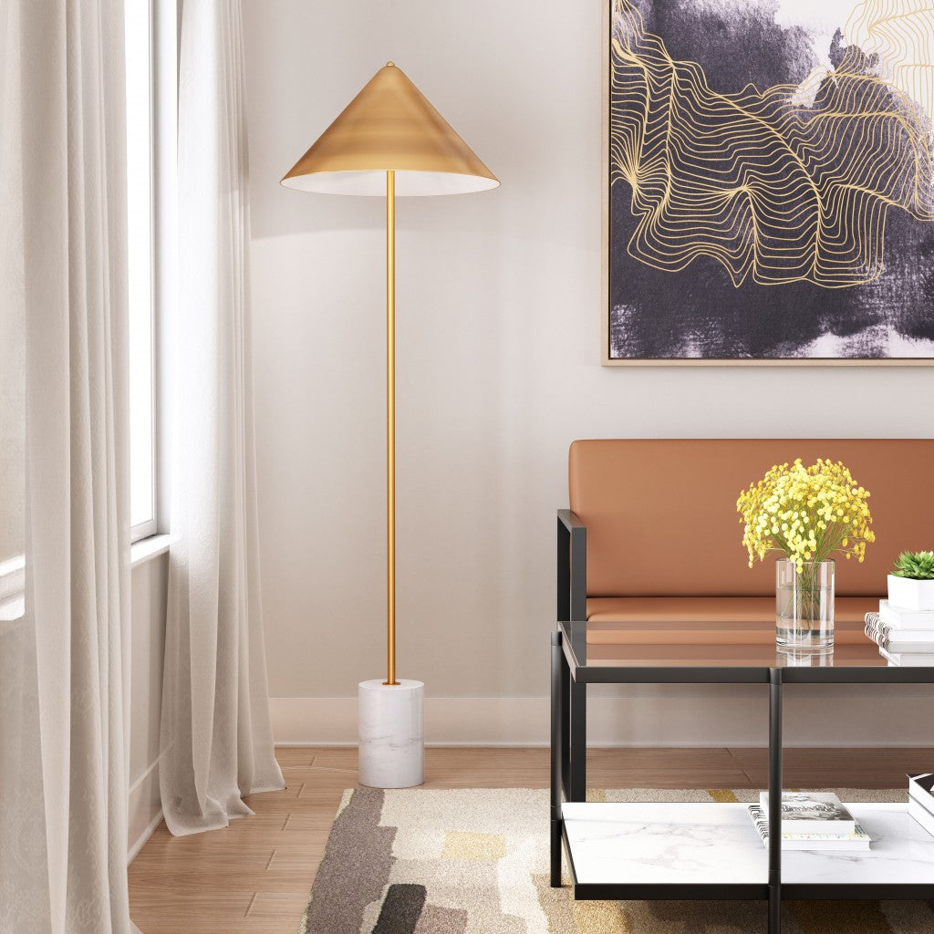 Flare Floor Lamp Gold & White