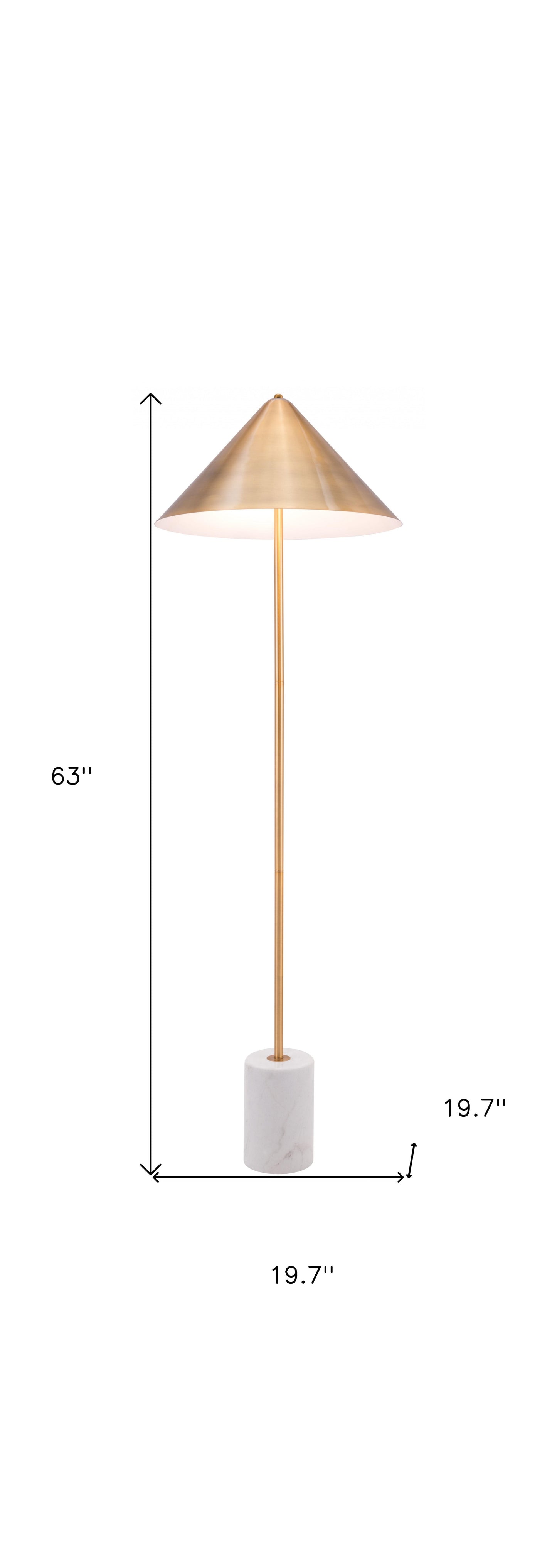 Flare Floor Lamp Gold & White