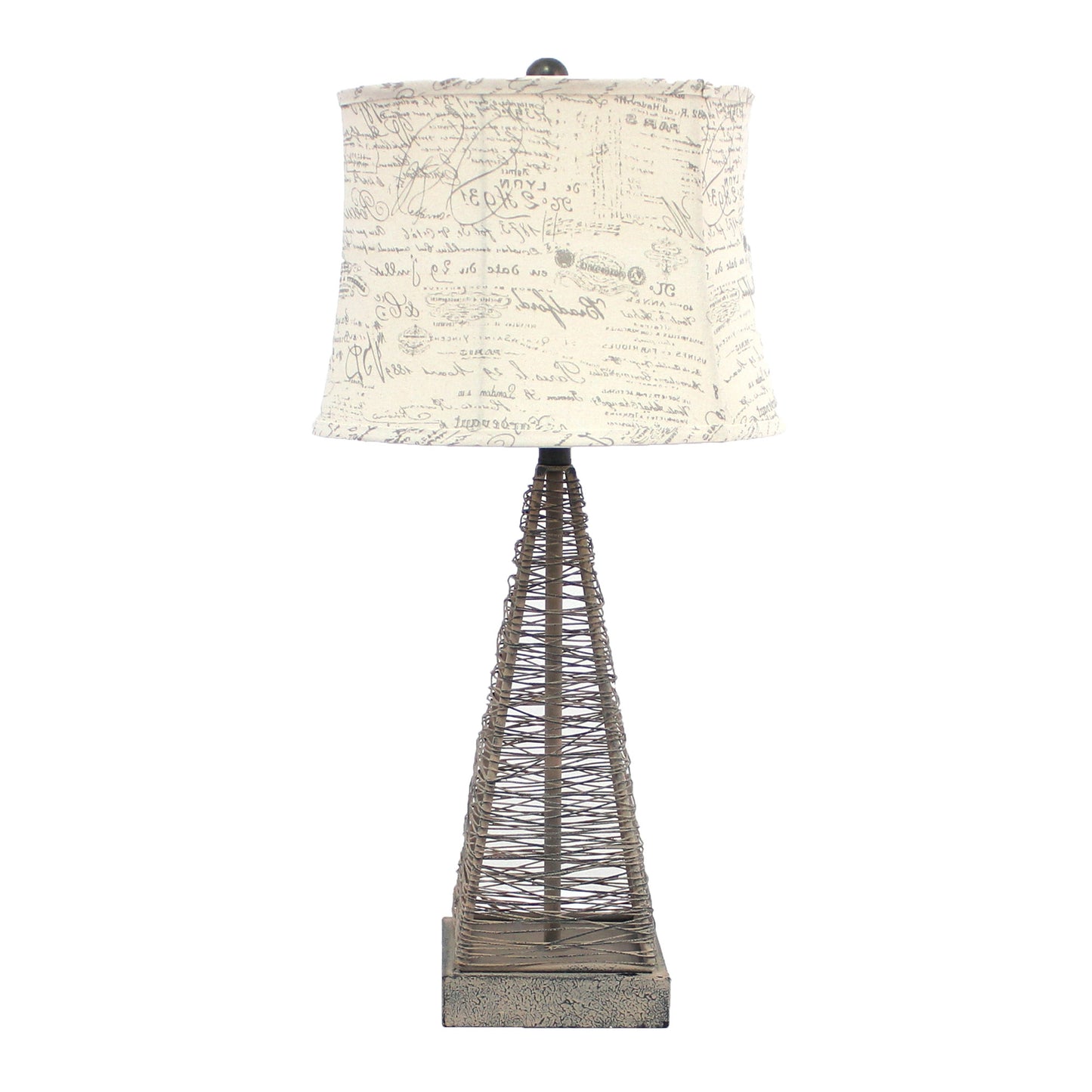 15 X 13 X 28.5 Tan Industrial Metal With Gentle Linen Shade - Table Lamp