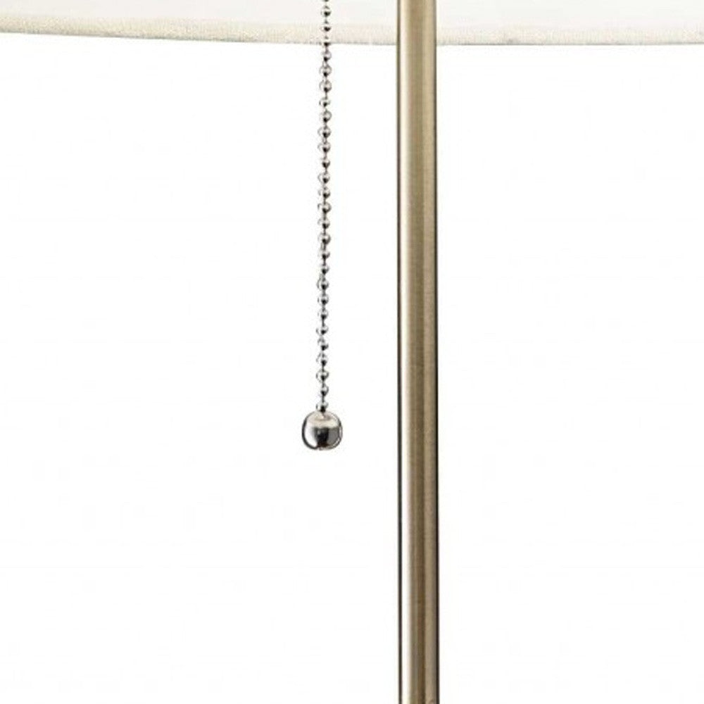 66" Traditional Shaped Floor Lamp With Brown Drum Shade