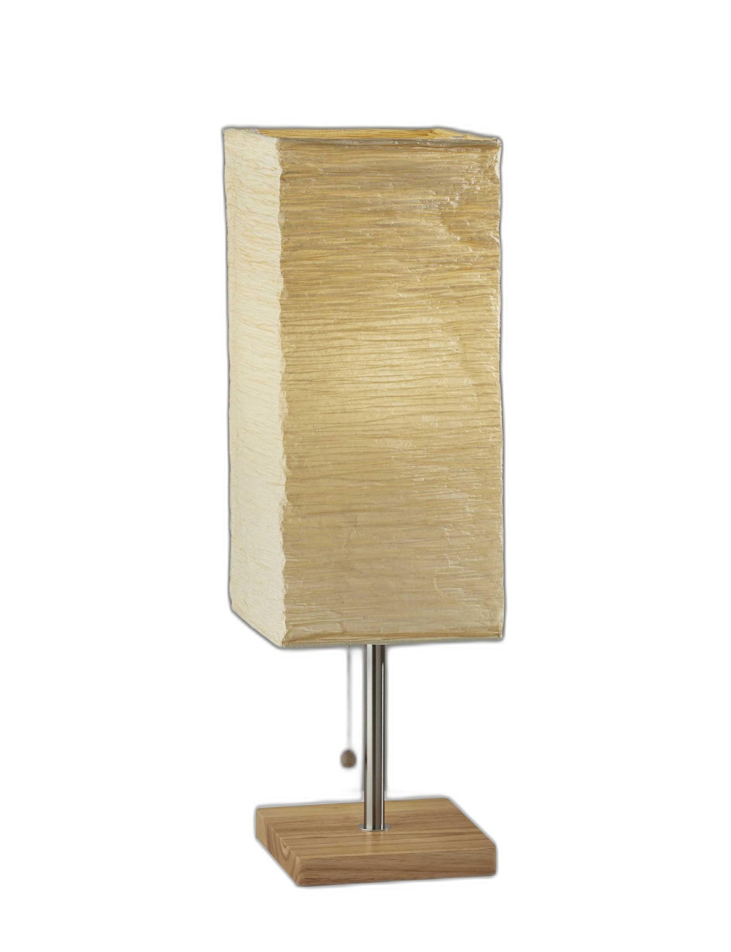 Wildside Paper Shade With Natural Wood Table Lamp