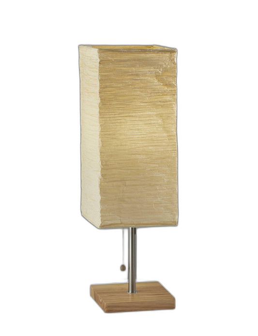 Wildside Paper Shade With Natural Wood Table Lamp