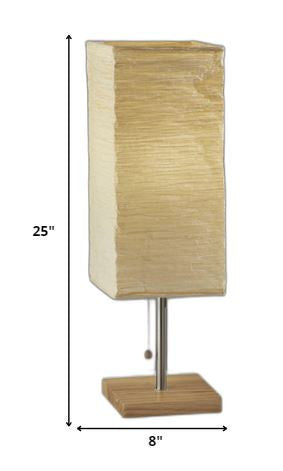 Wildside Paper Shade With Natural Wood Table Lamp