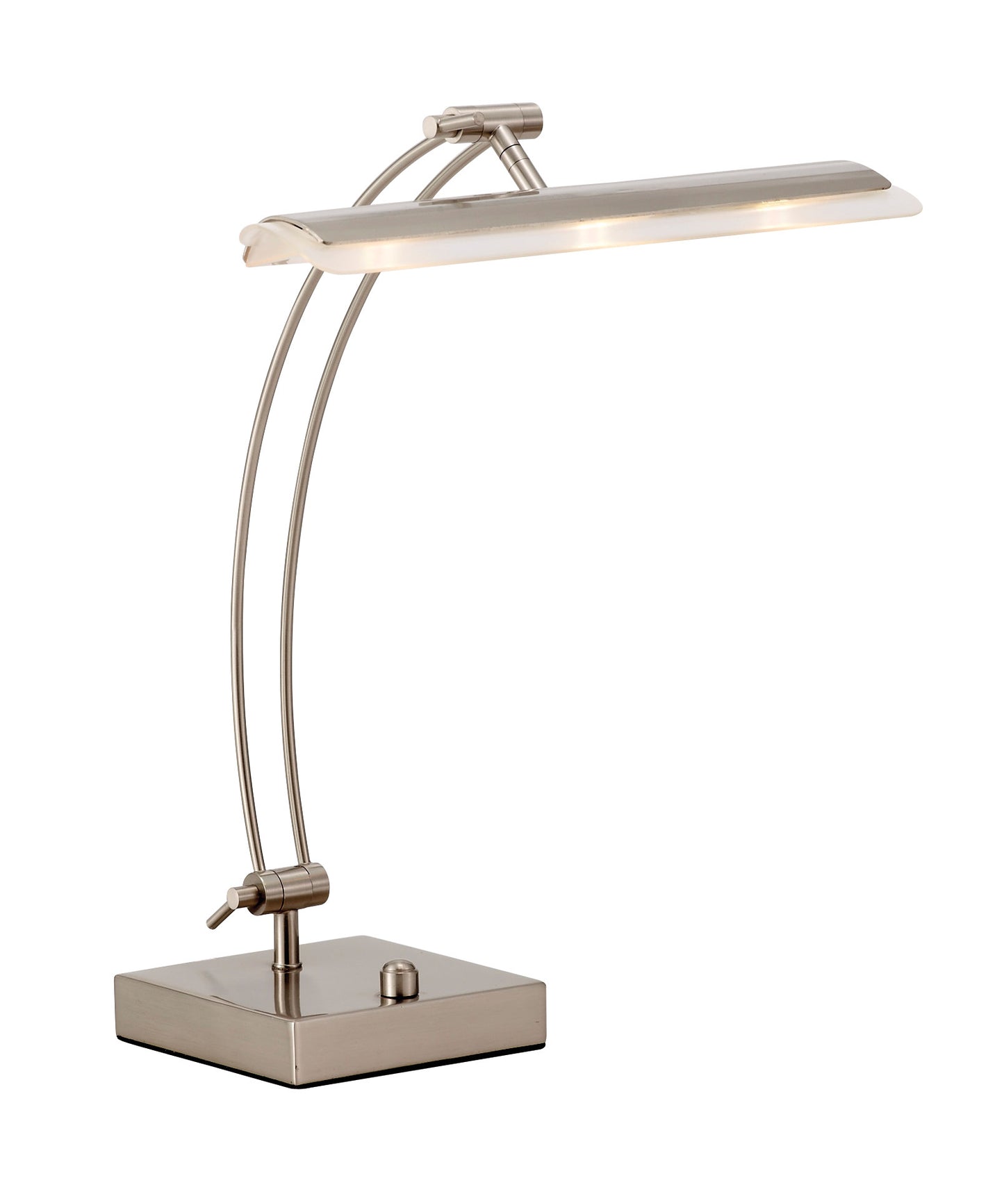 Wide Angle Adjustable Brushed Steel Metal Led Desk Lamp