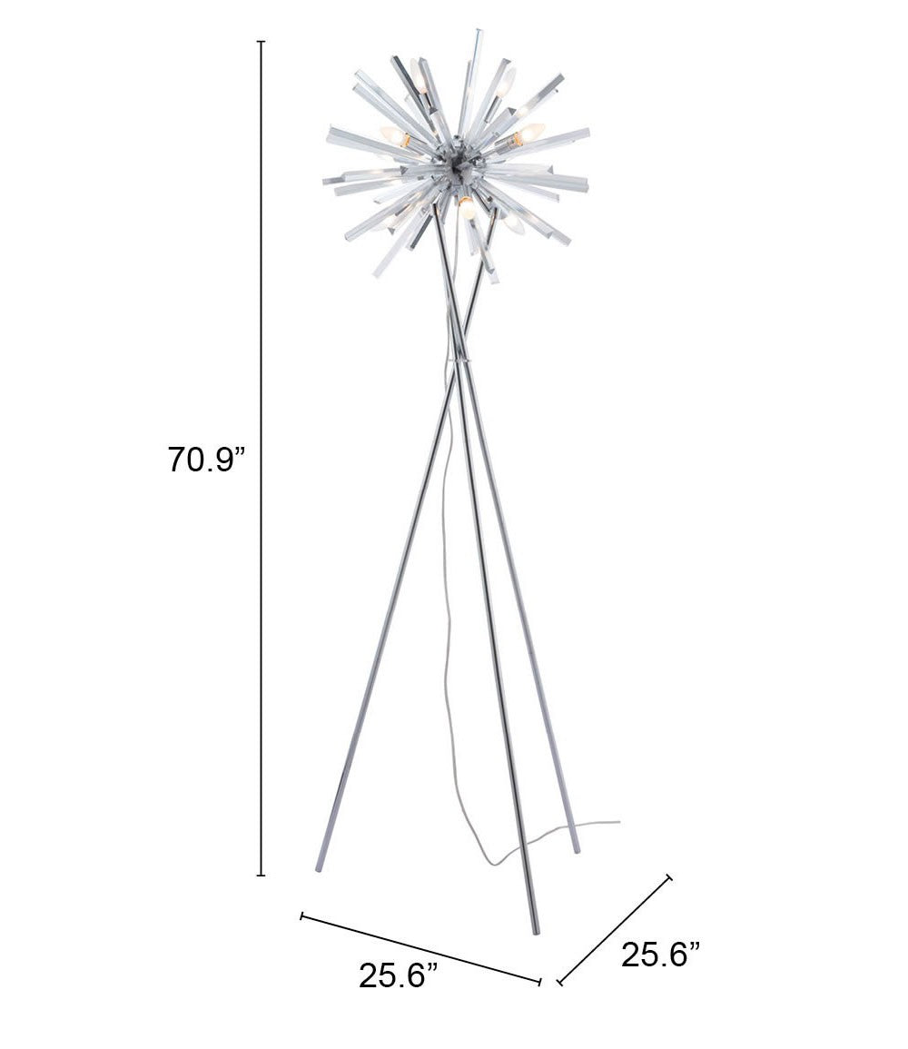 71" Steel Multi Light Traditional Shaped Floor Lamp