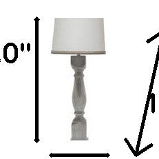 31" Washed Brown Standard Table Lamp With White Shade