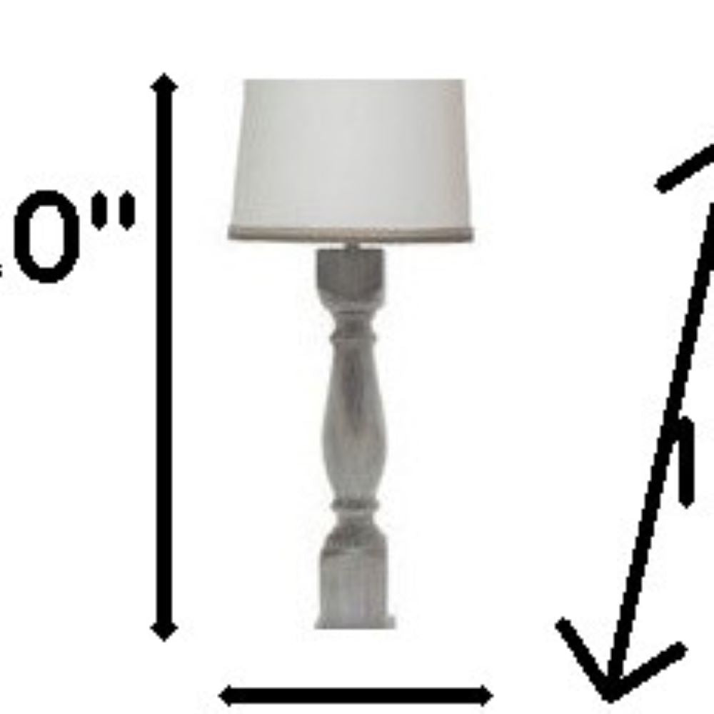 31" Washed Brown Standard Table Lamp With White Shade