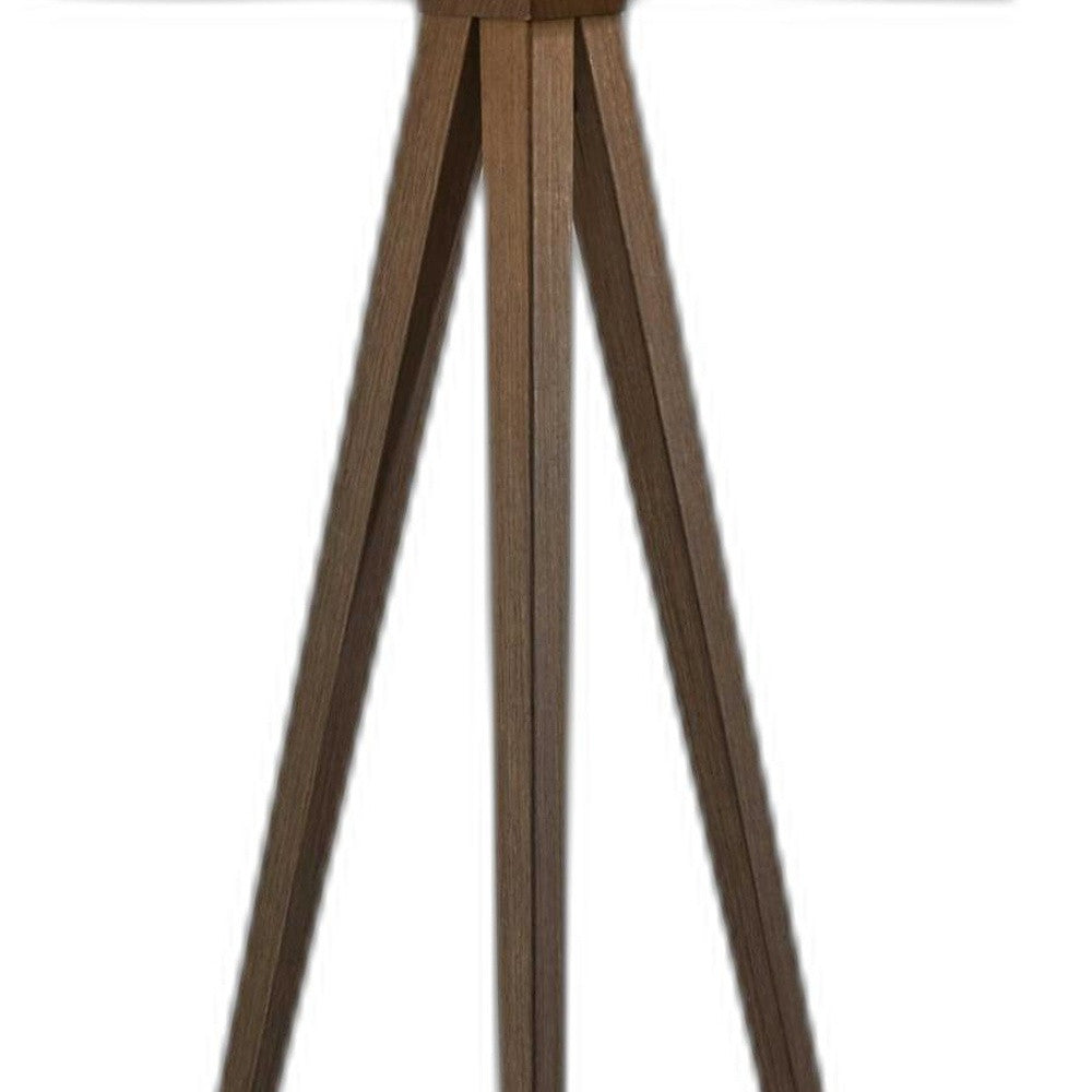 60" Tripod Floor Lamp With White Drum Shade