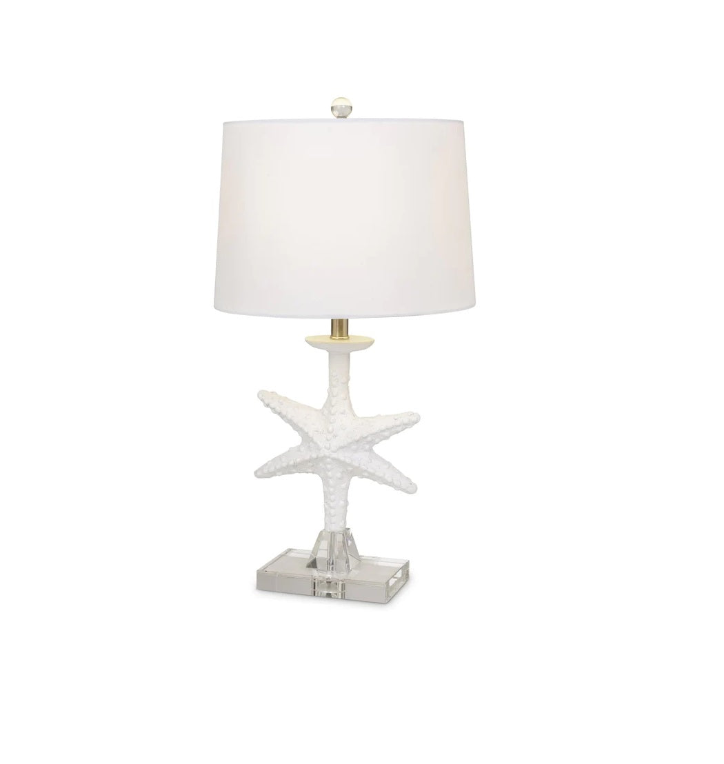 Set Of 2 White Coastal Starfsh Table Lamps