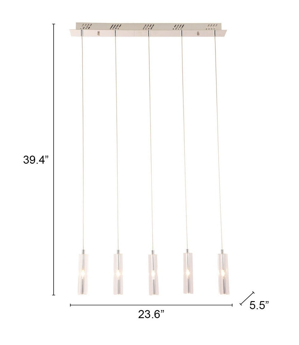 Stark Five Bulb Clear Ceiling Lamp