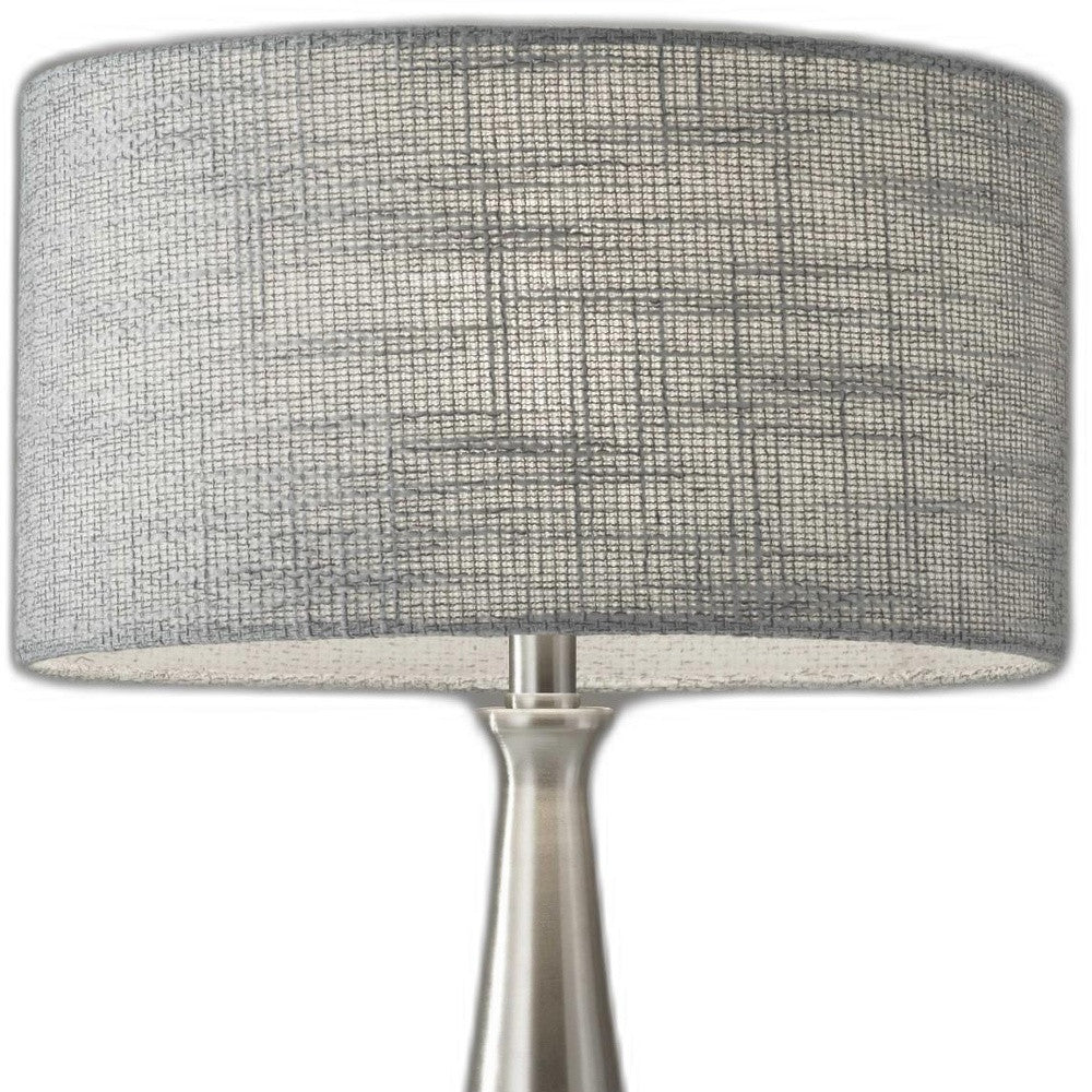 Brushed Steel Metal Finish Tapered Basectable Lamp