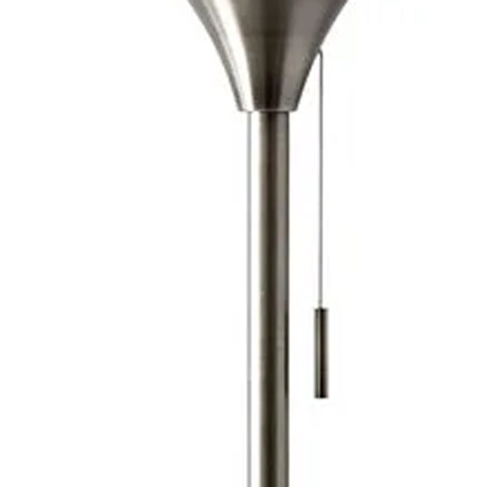 71" Torchiere Floor Lamp With White Bowl Shade