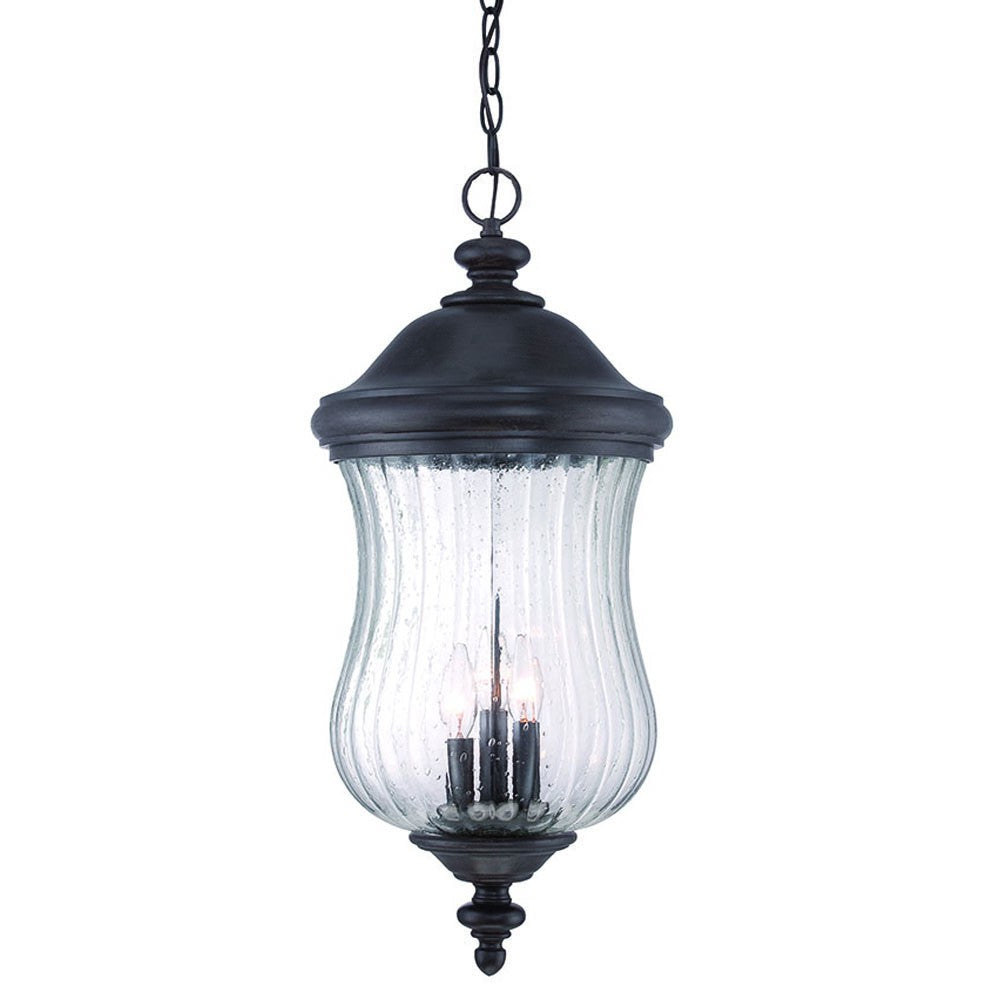 XL Three Light Matte Black Urn Shaped Hanging Light