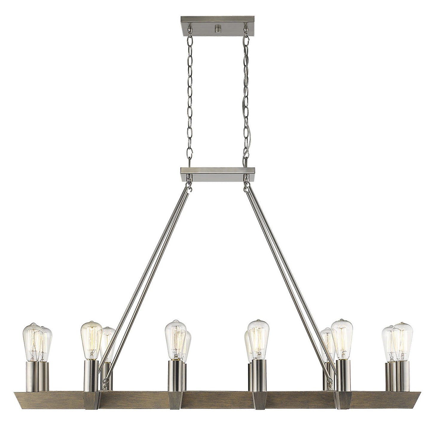 Finnick 12-Light Satin Nickel Chandelier