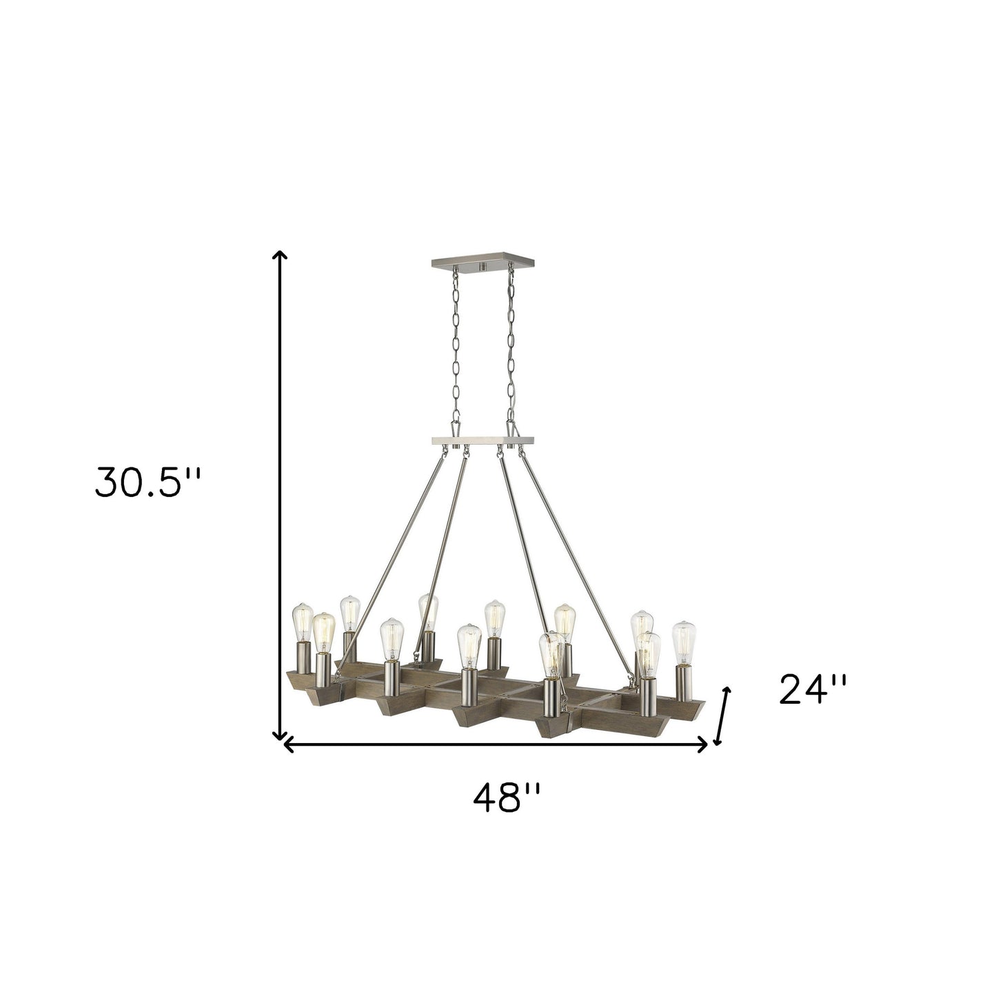 Finnick 12-Light Satin Nickel Chandelier