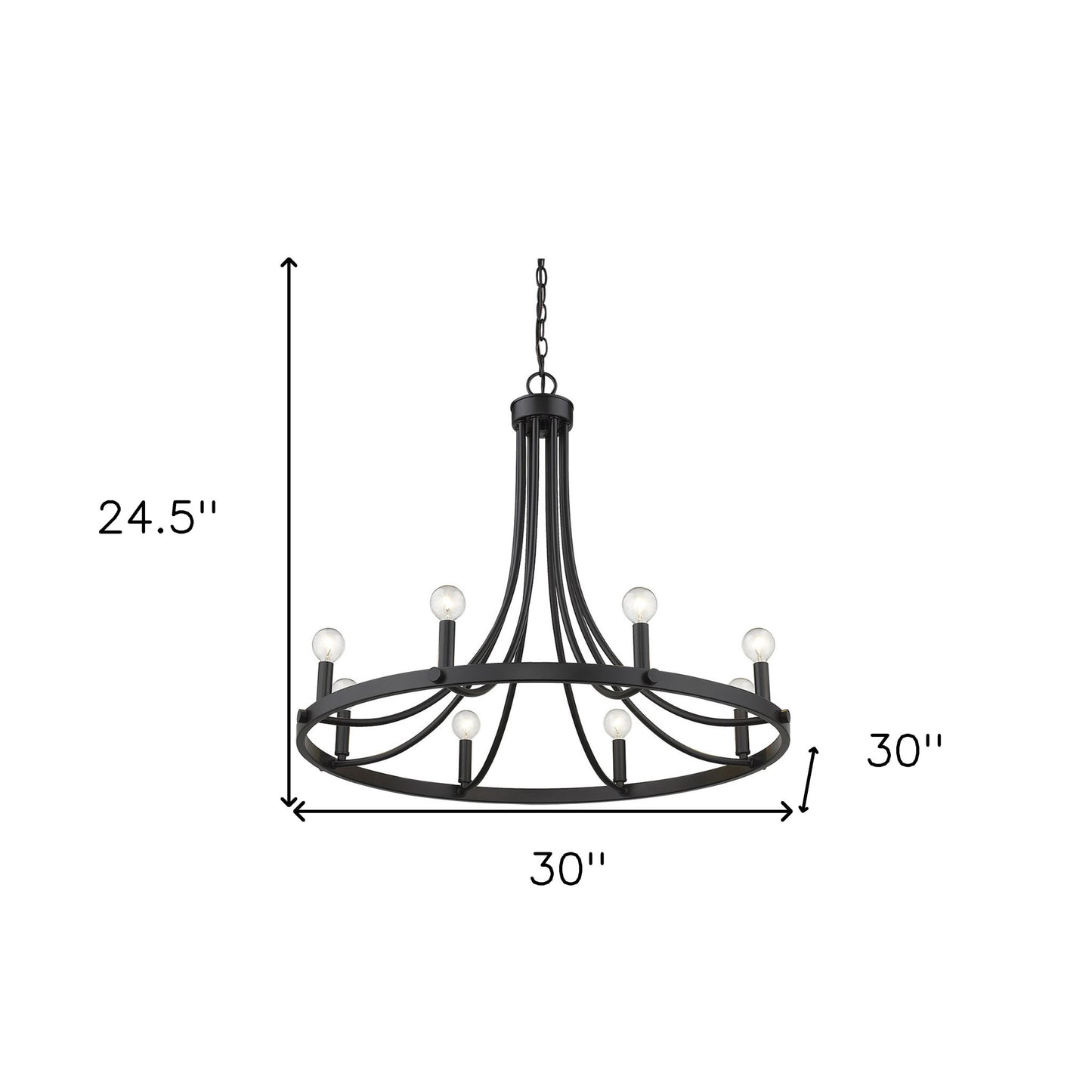 Sawyer 8-Light Matte Black Chandelier