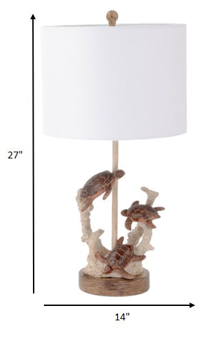 Set of 2 Brown Turtle Reef Table Lamps