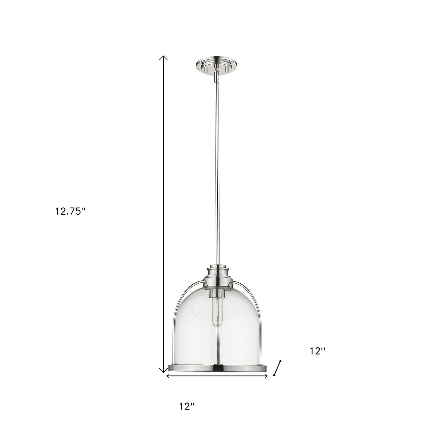 Stanton 1-Light Polished Nickel Pendant