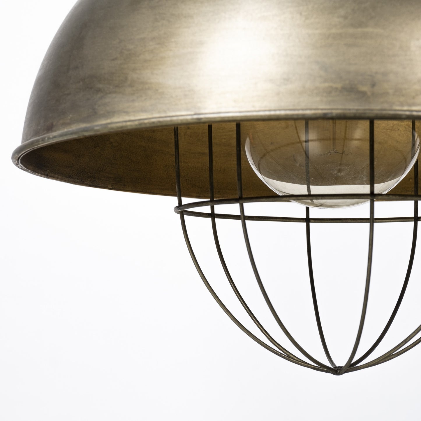 Rustic Gold Ton Metal Dome Hanging Light