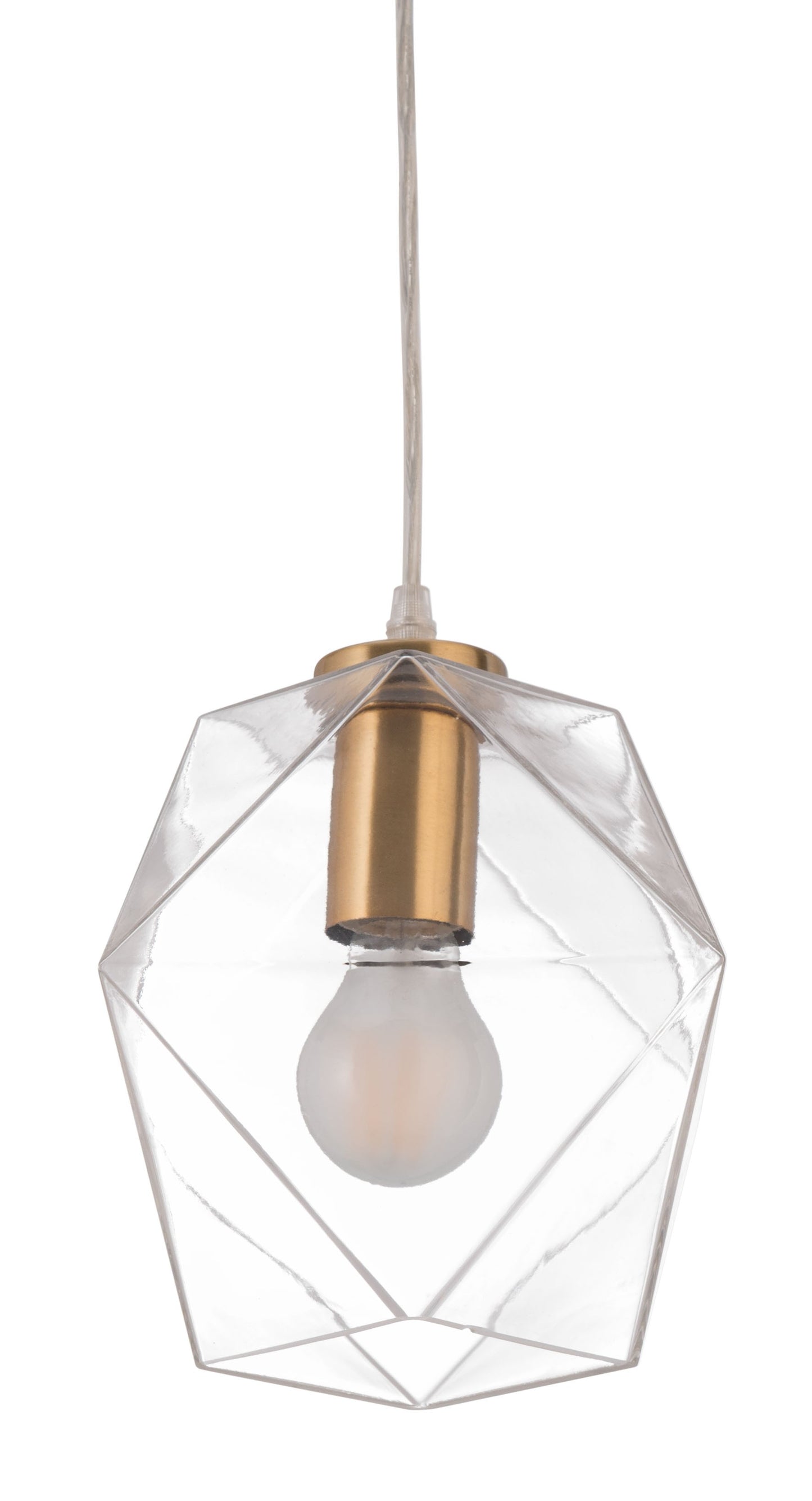 Gold Lantern Plastic Dimmable Ceiling Light With Clear Shades