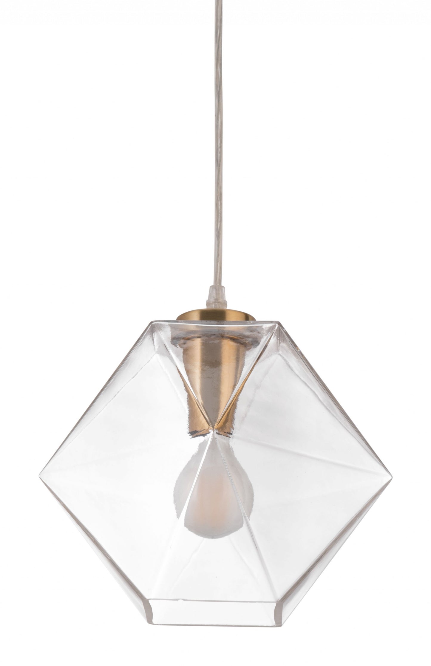 Gold Lantern Plastic Dimmable Ceiling Light With Clear Shades