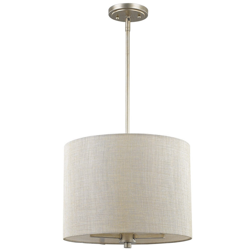 Daria 3-Light Washed Gold Pendant With Washed Gold And White Drum Shade