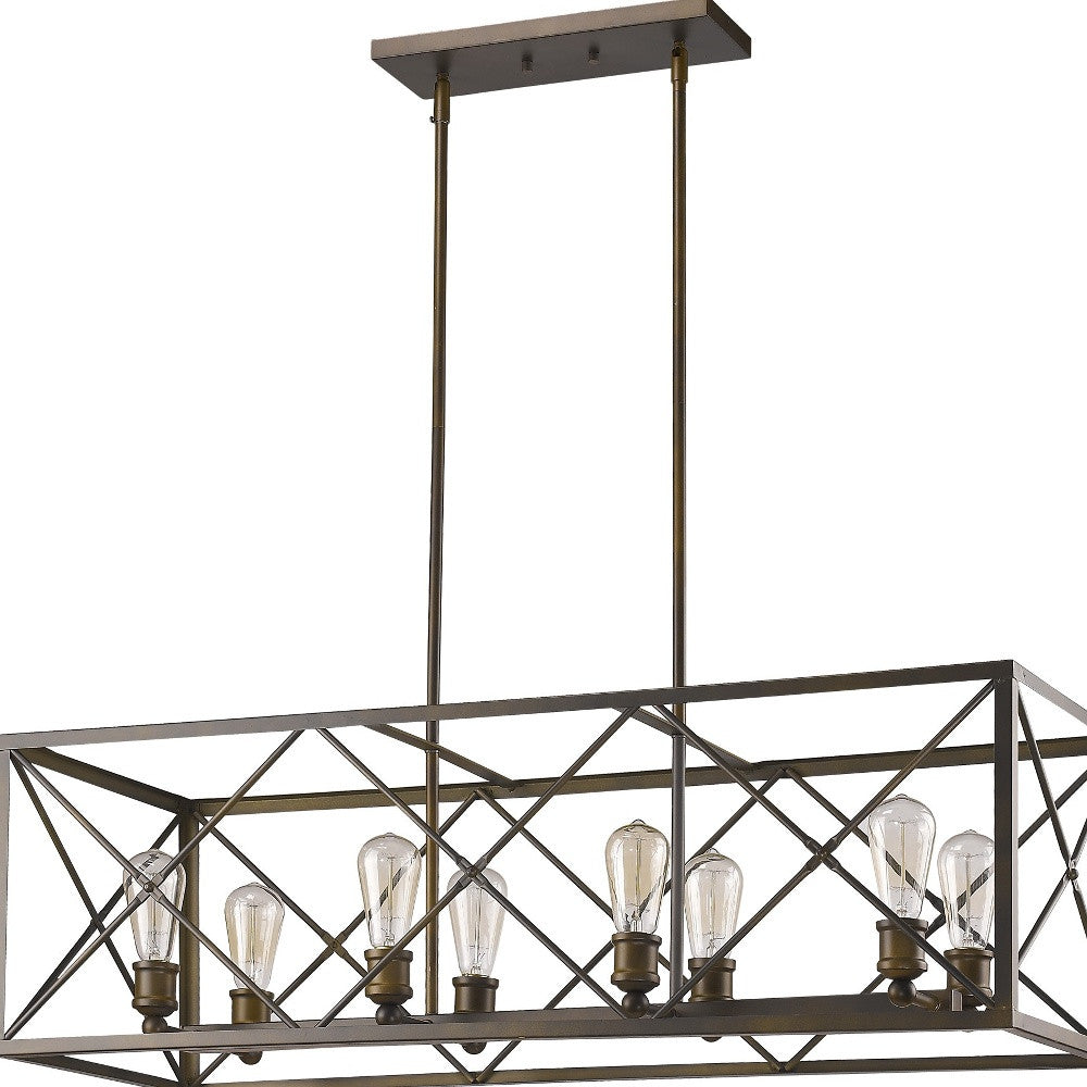 Brooklyn 8-Light Oil-Rubbed Bronze Island Pendant With Metal Framework Shade