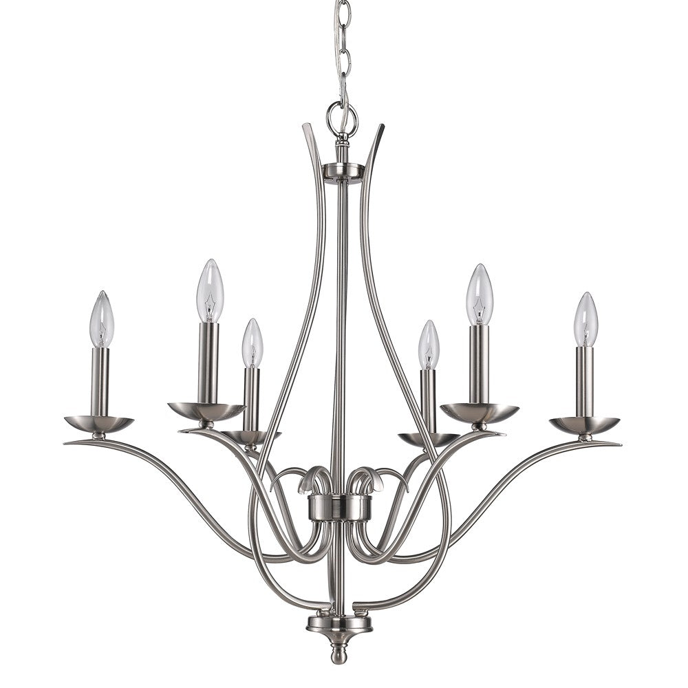 Genevieve 5-Light Satin Nickel Chandelier