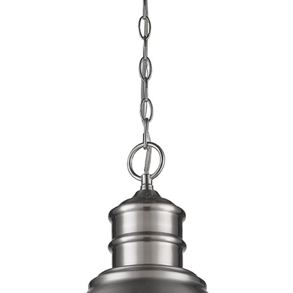 Colby 1-Light Satin Nickel Pendant With Gloss White Interior Shade