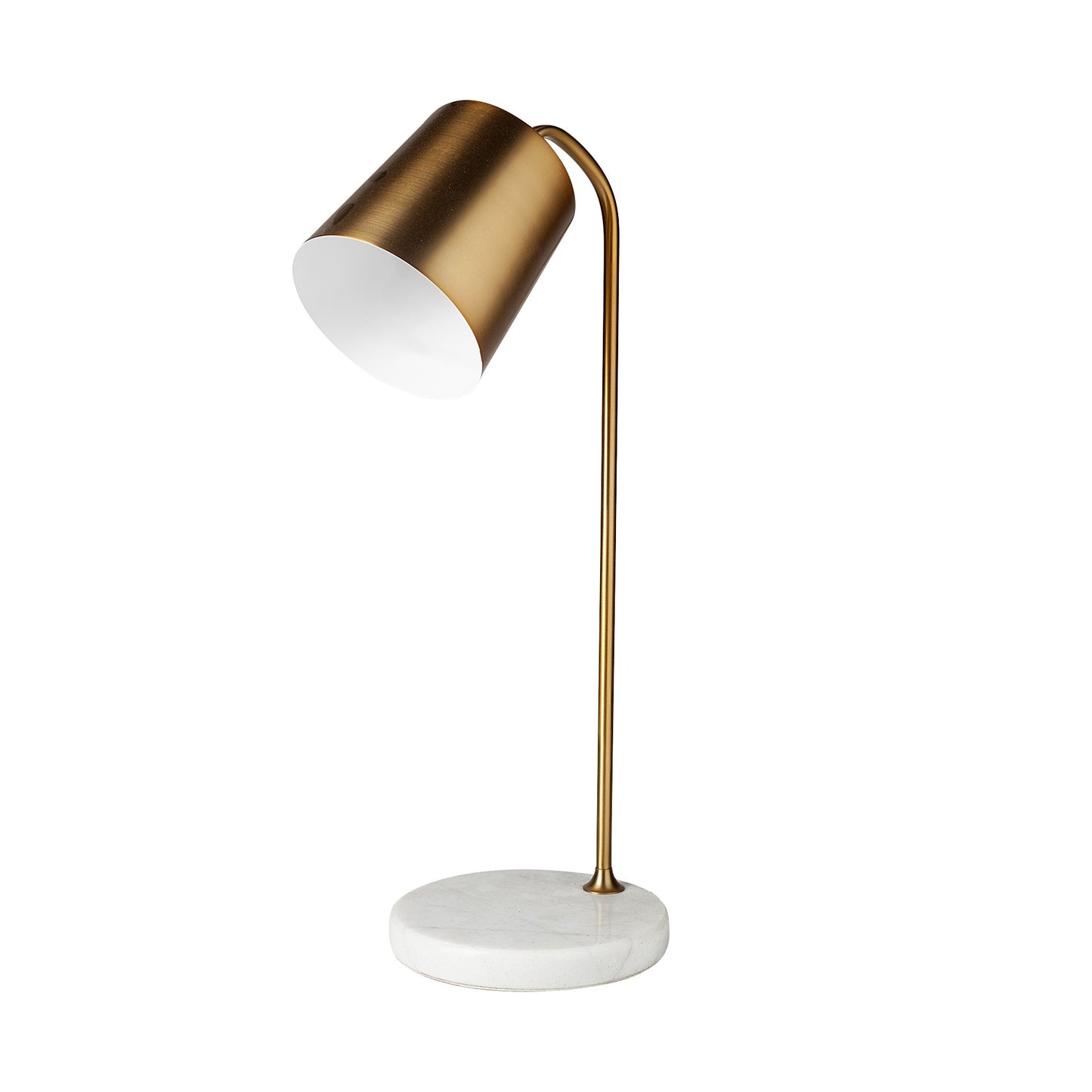 22" White Lamp Base LED With Bronze Shade