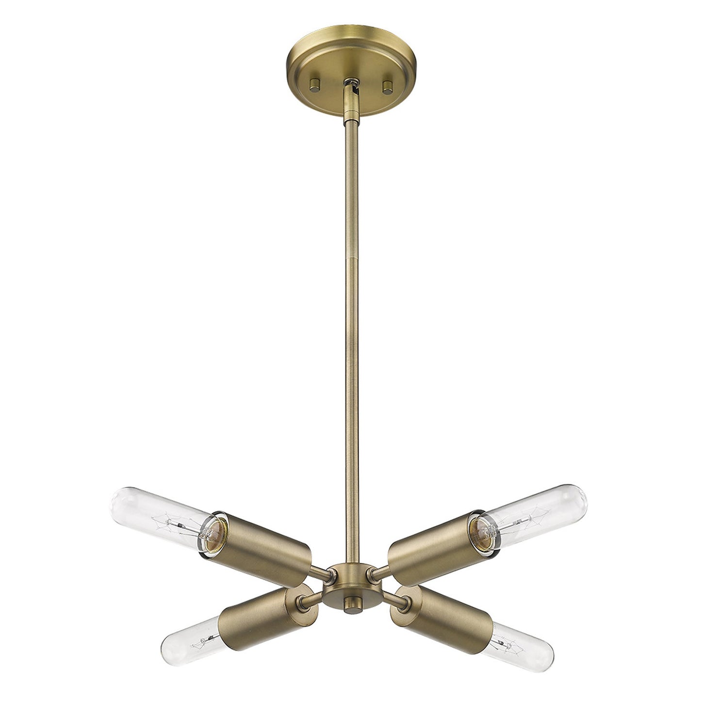 Four Light Dull Gold Hanging Chandelier