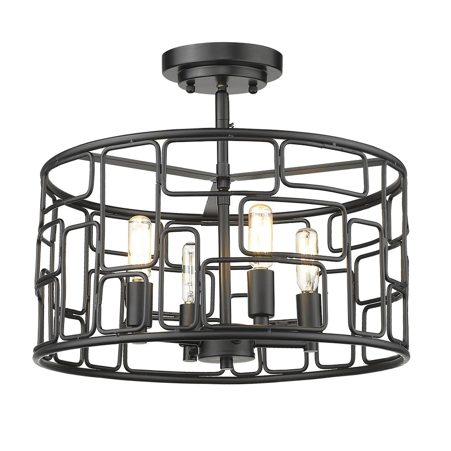 Amoret 4-Light Matte Black Convertible Pendant