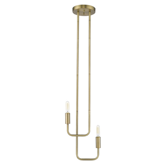 Perret 2-Light Aged Brass Pendant