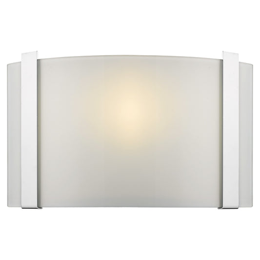 Polished Chrome Wall Sconce with Frosted Glass Shade