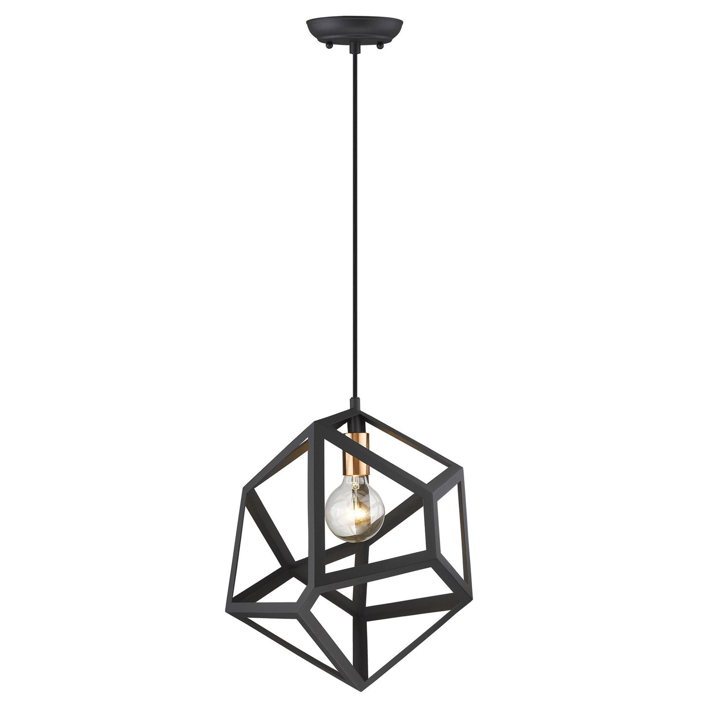 Hedron 1-Light Matte Black Pendant