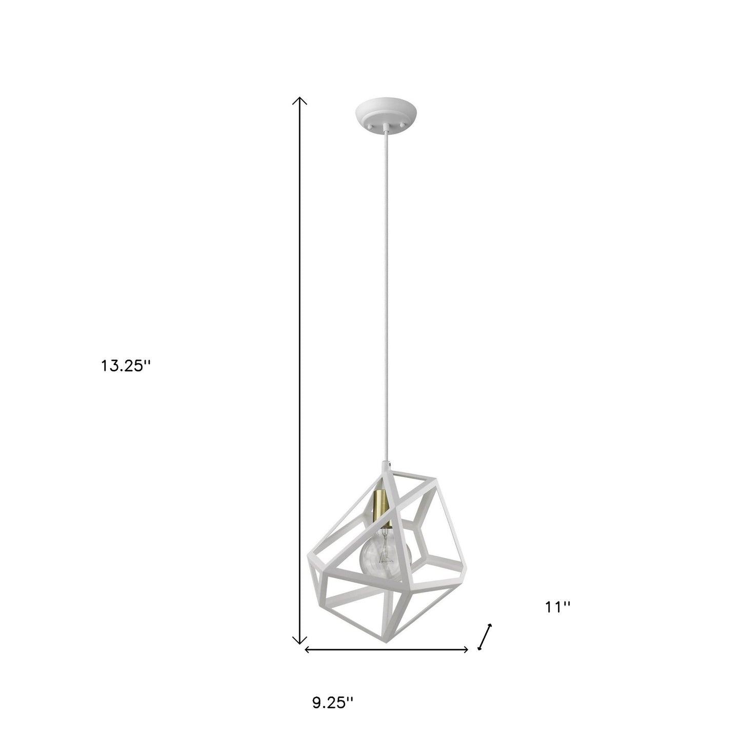 Hedron 1-Light White Pendant