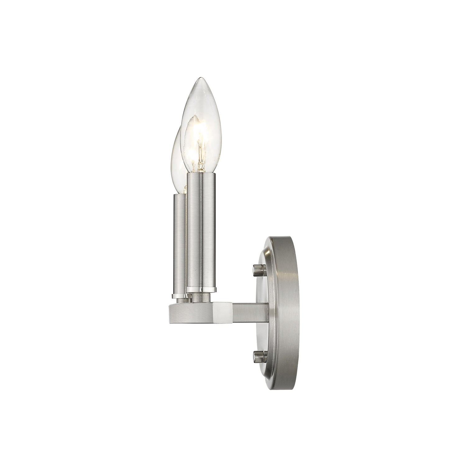 Two Light Silver Wall Sconce