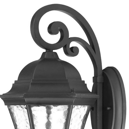 XL Matte Black Tapered Hanging Lantern Wall Light