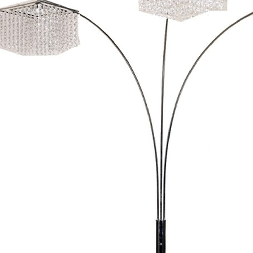 Floor Lamp with Three Hanging Crystal Shades