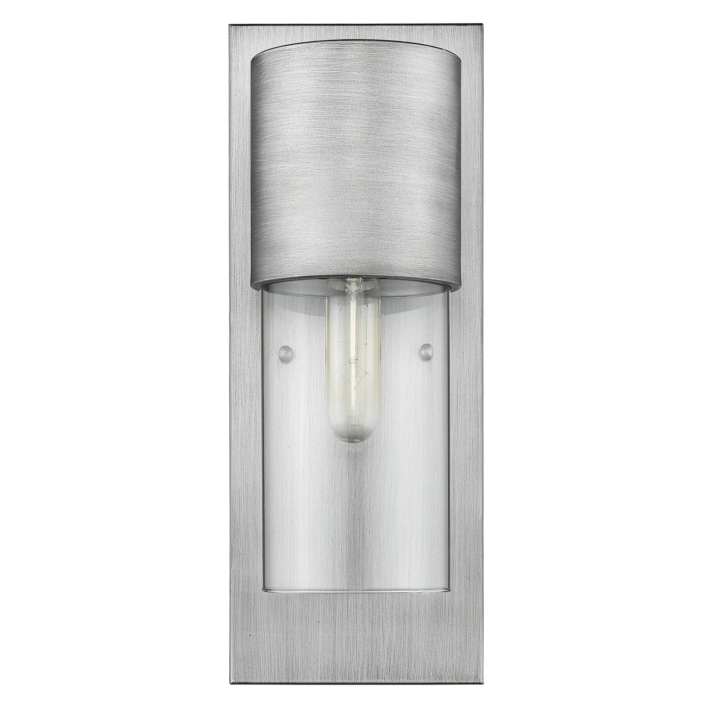 Contemporary Brushed Silver and Glass Wall Light