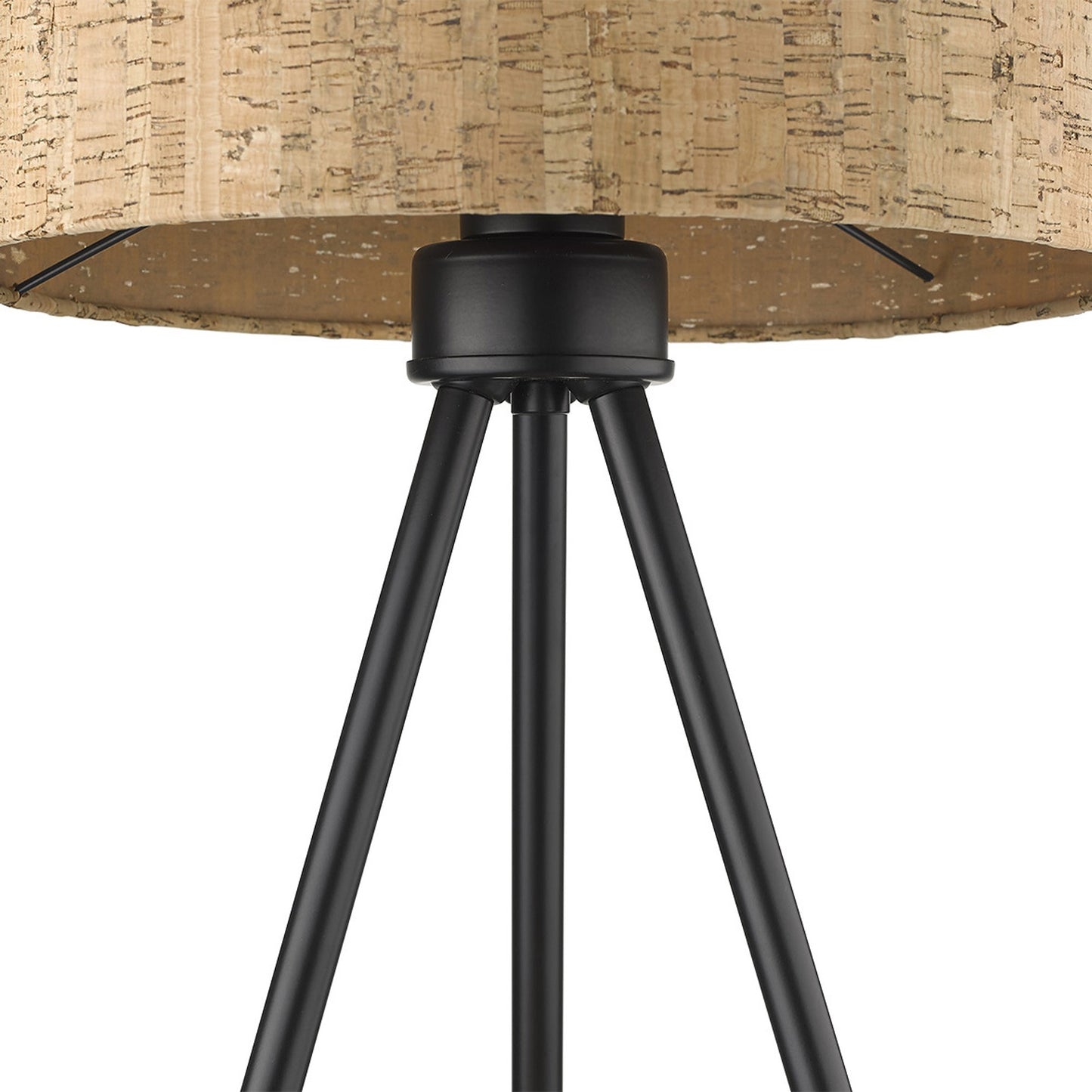 21.8" Matte Black Cork Shade Table Lamp