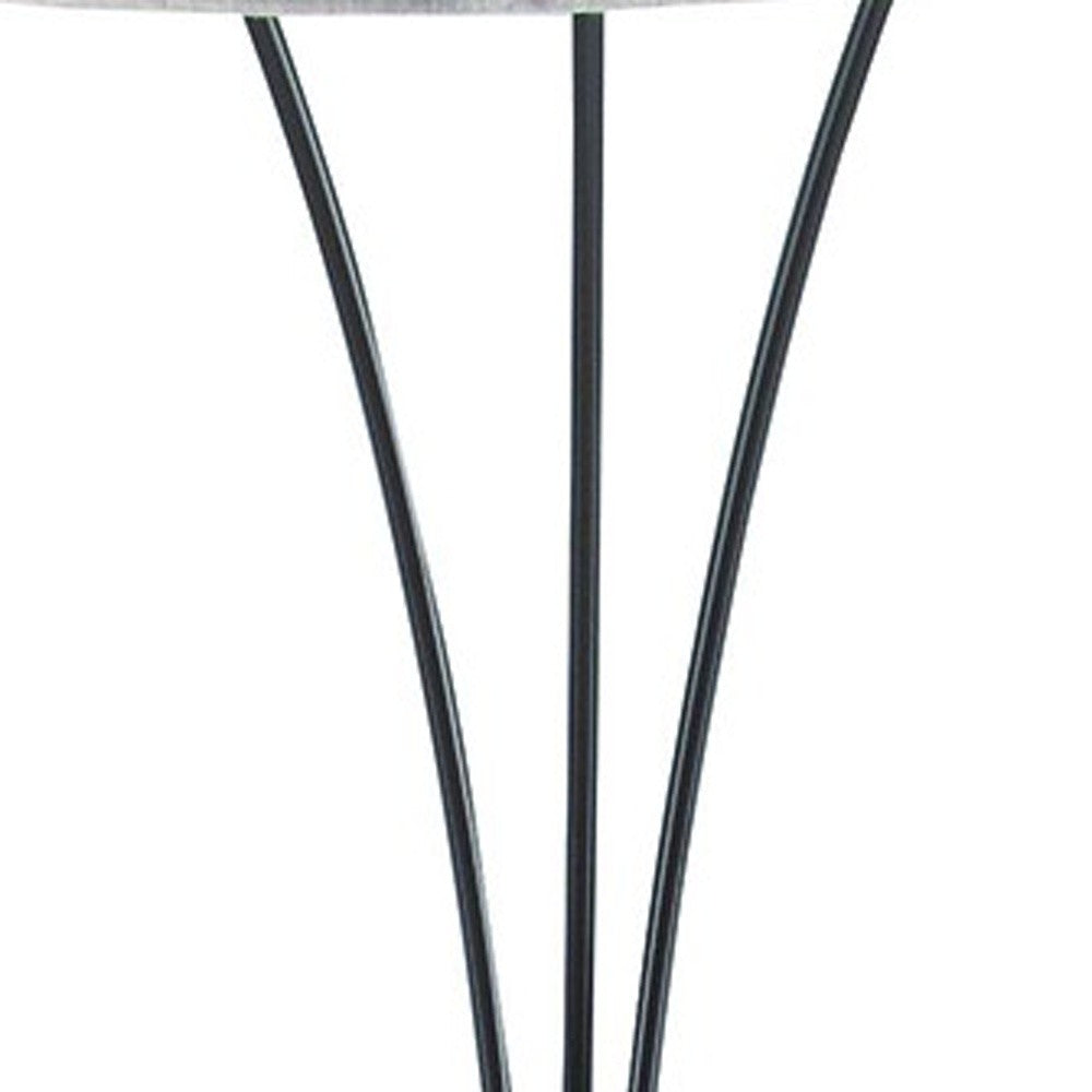 84" Beige And Espresso Brown Three Lights Tree Floor Lamp With Beige Drum Shade