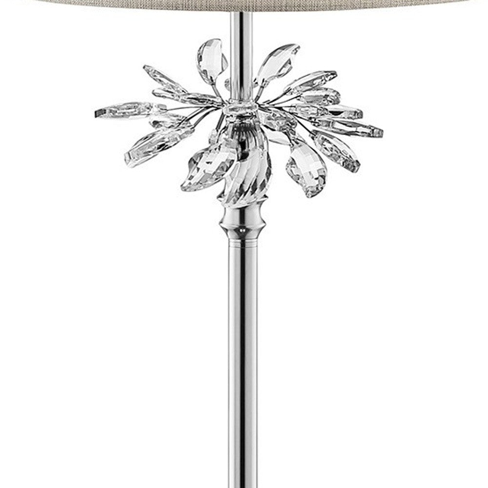 62" Chrome Traditional Shaped Floor Lamp With Silver Drum Shade