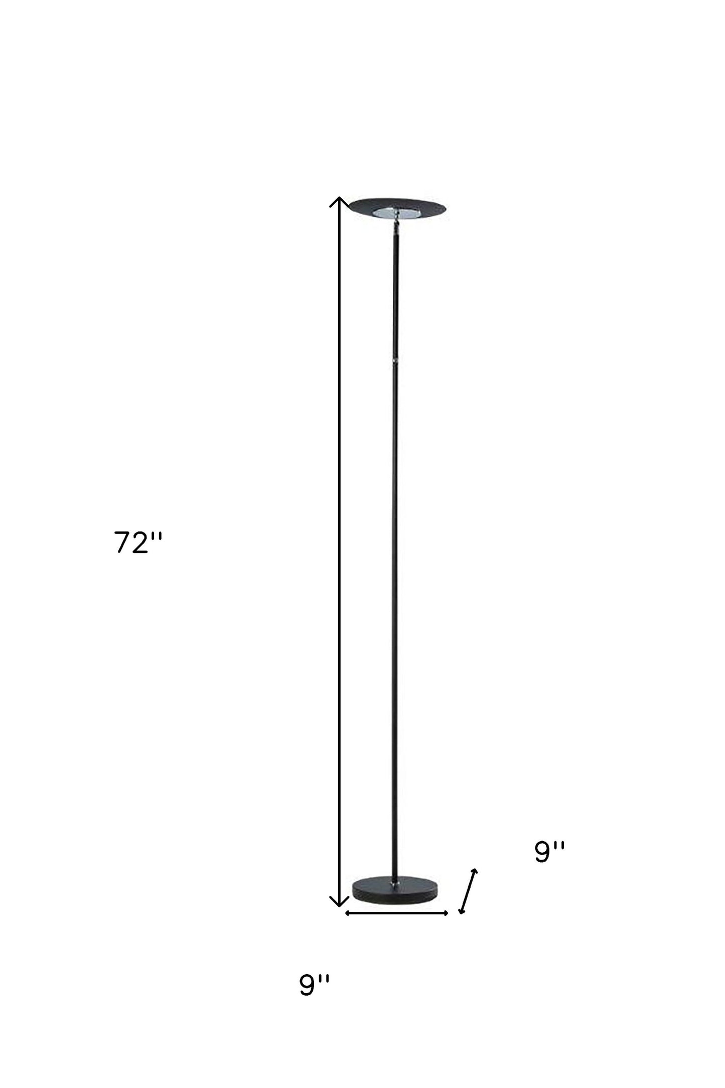 72" Black LED Torchiere Floor Lamp