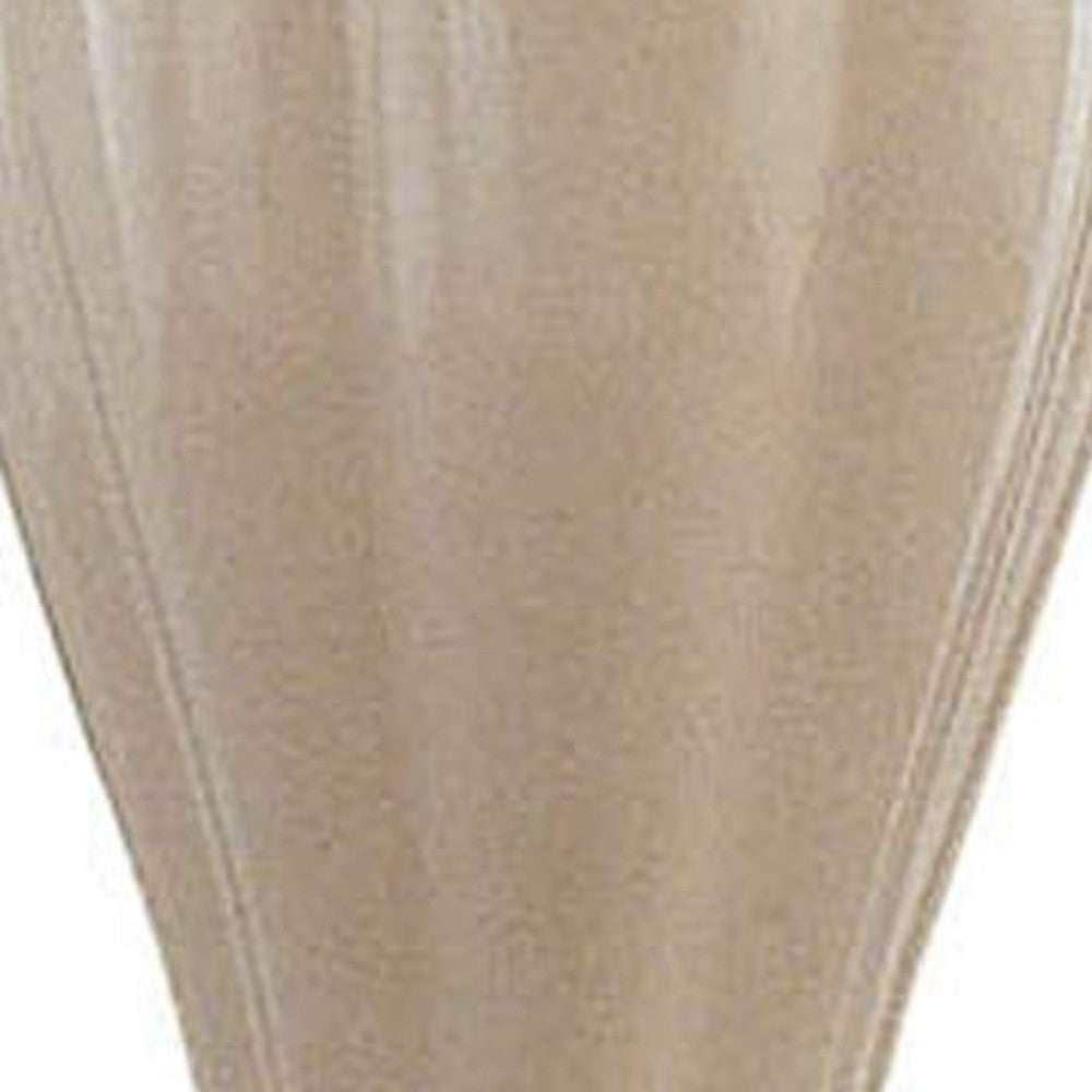 27" Beige Ceramic Bedside Table Lamp With Off-White Shade