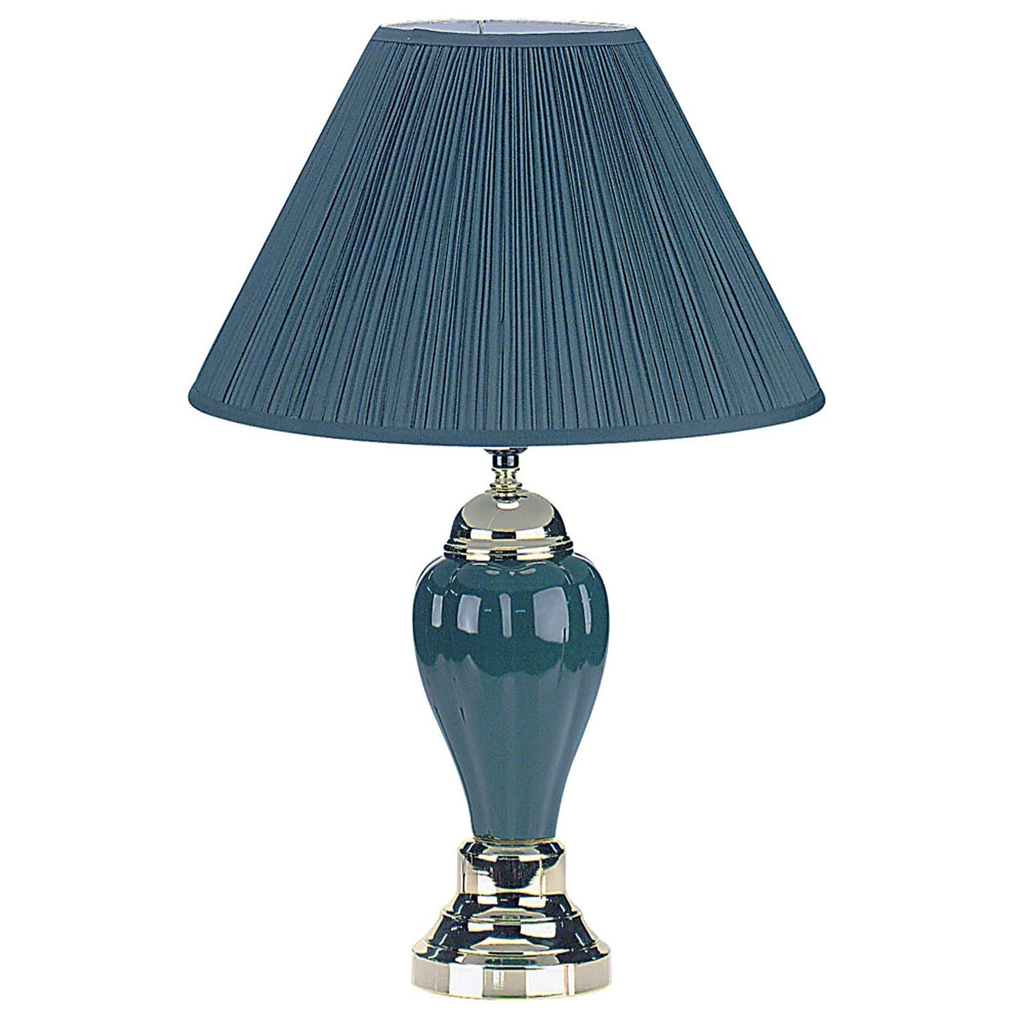 27" Green Ceramic Bedside Table Lamp With Green Shade