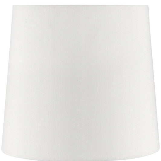 17" White Metal Bedside Table Lamp With Off-White Shade