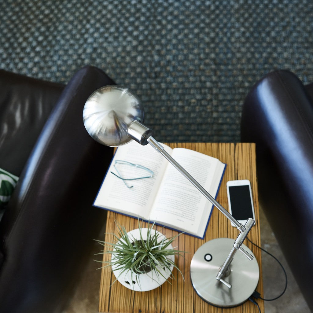 Brushed Nickel LED Adjustable Desk Lamp