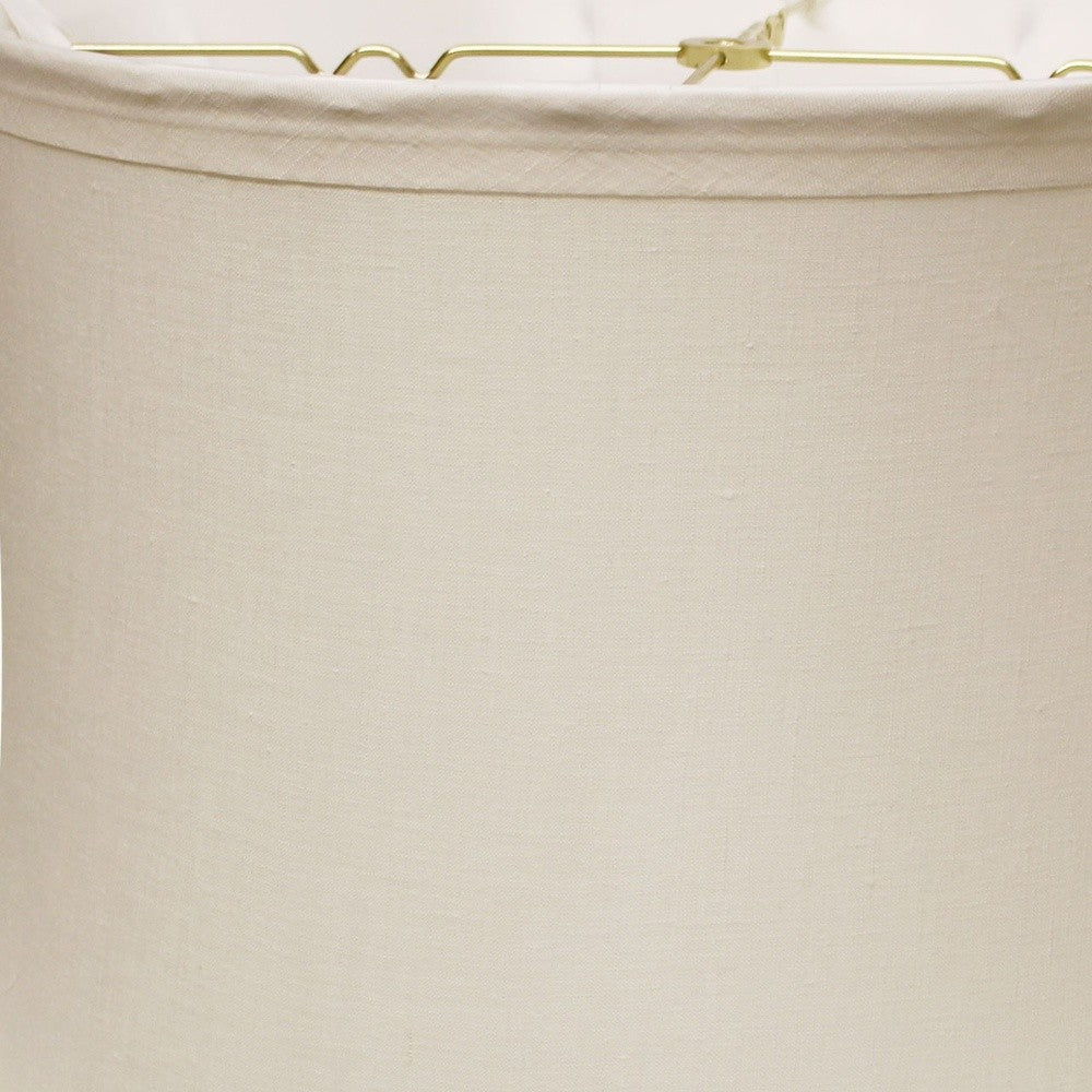 19" Snow Drum Trimmed Linen Lampshade